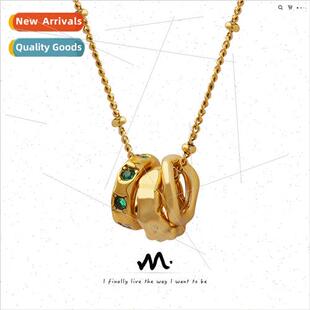 tanium zirconia ins inlaid fashion pendant Korea steel