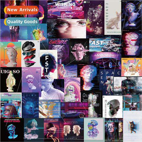 40 malfunction wind punk steam wave stickers decorative lapt