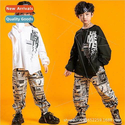 Childrens hip-hop loose fashion set dance su su boys and gir
