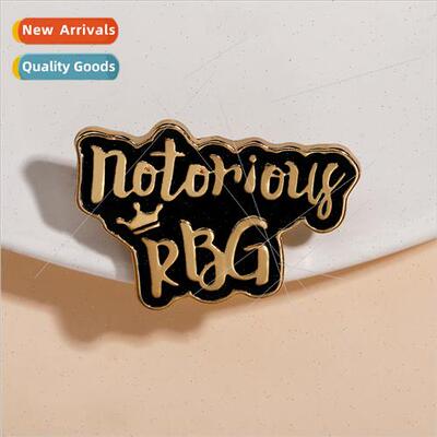 letters commemorative alloy brooch Notorious RBG personalize