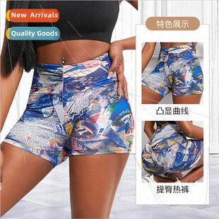 Women High Waist Europe Pants Fness Yoga Printed Sweatpants