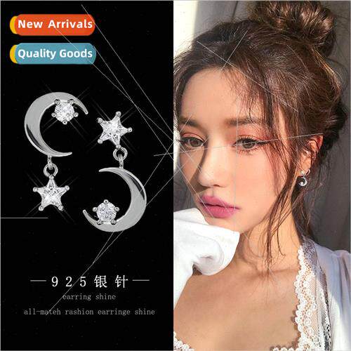 Korea 925 silver needle inlaid diamond fashion sweet star mo