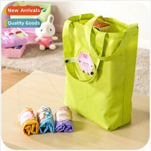 Cartoon folding portable shopping bag environmental protecti