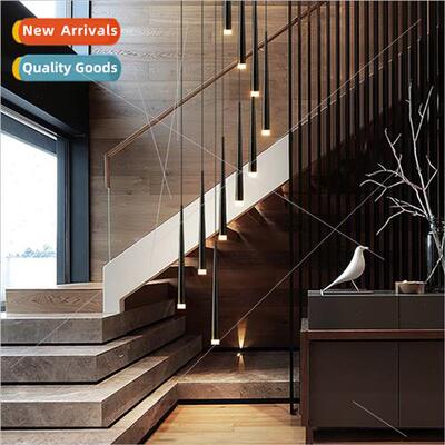 Staircase long chandelier villa rotating loft apartment pick
