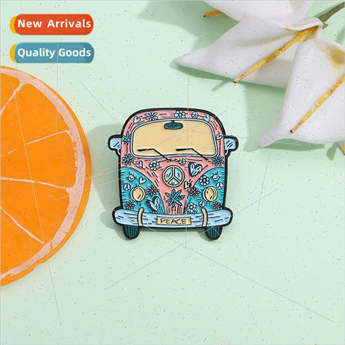 Creative new cartoon car-shaped brooch personalized cute tou