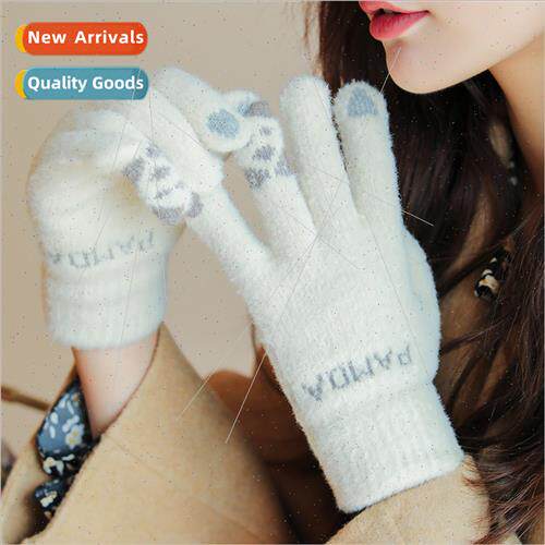 Gloves womens fall and winter outdoor warm spl-finger plush