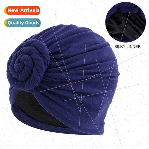 New disc flower spiral turban cap donut simulation silk lini