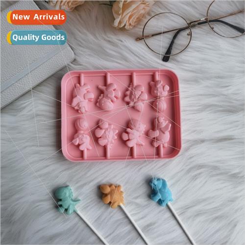 8连 dinosaur lollipop 238 chocolate silicone mold candy dess