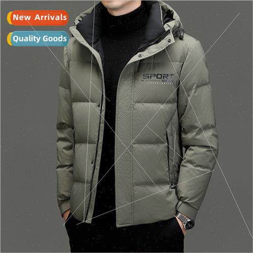 Men thickened down jacket short 2023 winter new brmen hooded