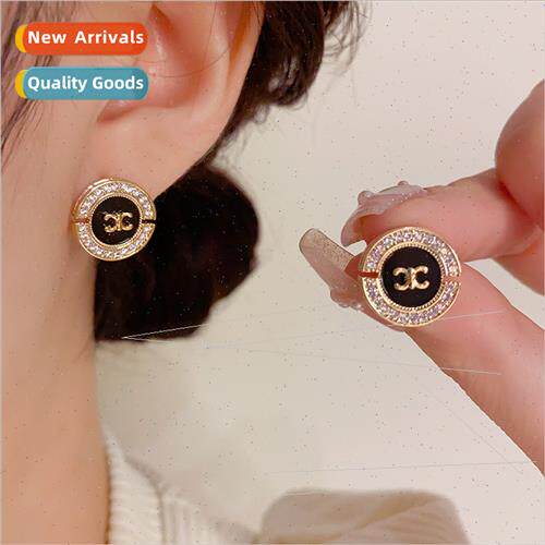 Celebry exquise round earrings s925 silver pin niche hundred