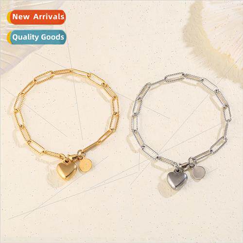 Europe mple Stainless Steel Tanium Steel Heart Pendant Brace