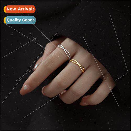 S925 silver Korea intertwined open ring fashion wave silver