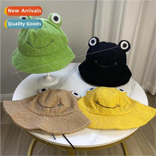 Autumn winter frog fisherman hat big eyes cute basin hat buc