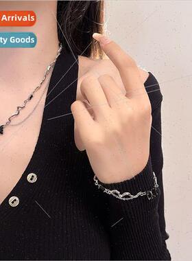 ins tide irregular wave butterfly necklace women niche colla