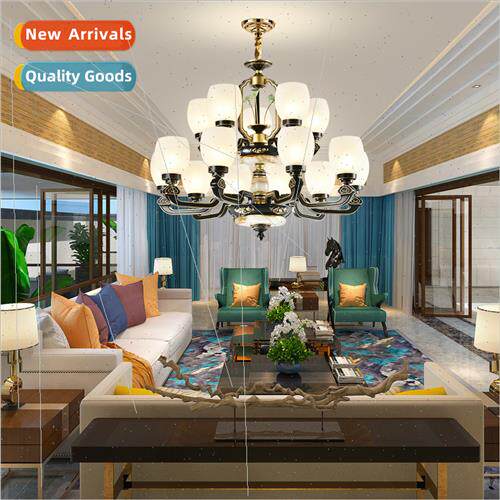xury imation jade Chinese living room chandelier villa hall