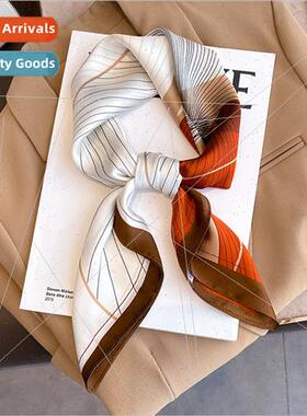 Minimalist lines fashion Korea  small square scarf female hu