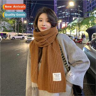solid winter scarf knted color tide Korea new Autumn 2022