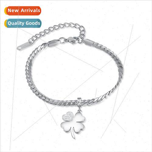 Korea fashion stainless steel lucky grass pendant bracelet f