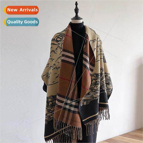 410g live warhorse plaid scarf women high-class sense hundre