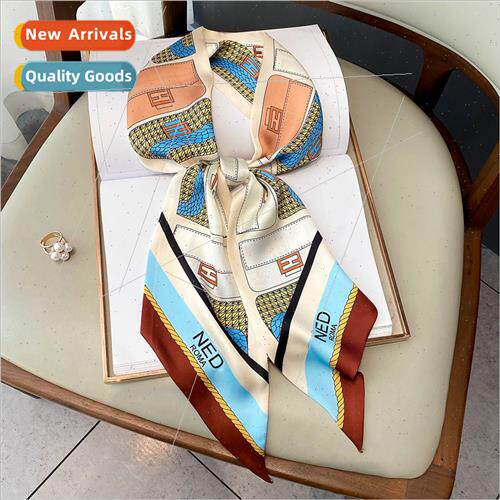 New geometric printing simulation silk scarf 2021 Korea  fas