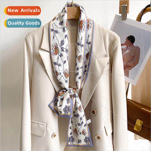 Small silk scarf women fashion versatile spring fall long ha