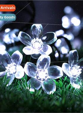 led solar outdoor lights string peach blossom flower modelin