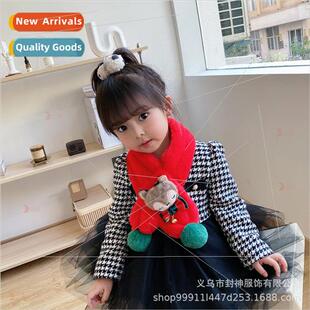 0-10 years old Christmas children scarf parent-child plush i
