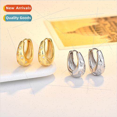che fashion new tide circle water drop earrings female Frenc