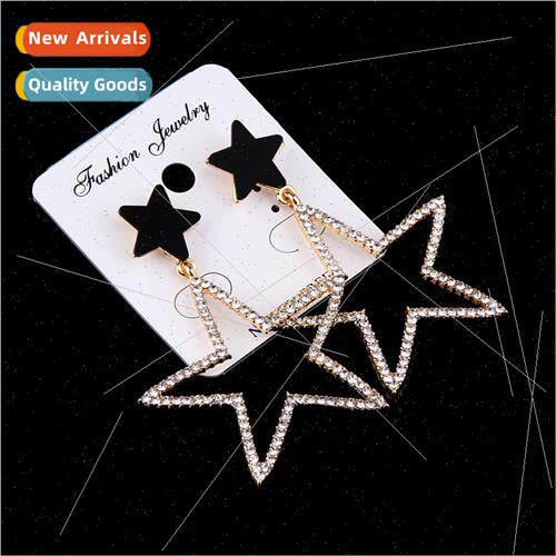 Korean jewelry Korean exaggerated pentagram gold-plated earr