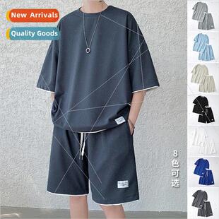 tide short shirt men silk sleeved body waffle summer ice