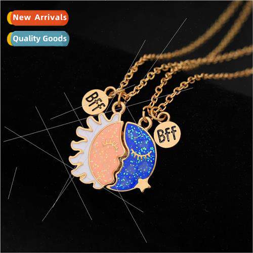 new good friend sun moon necklace personalized splicing good