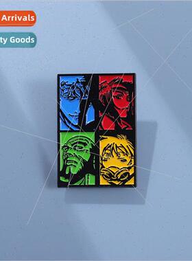 New cartoon anime character head shape rectangular brooch fi