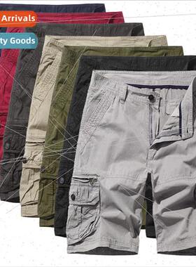 2023 new simple men loose casual Europe code work shorts mul