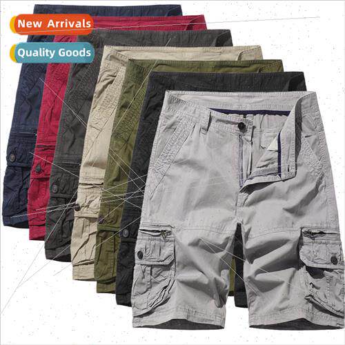 2023 new simple men loose casual Europe code work shorts mul