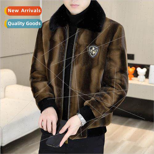 Autumn winter jacket men high-grade gold mink fur coat nd ca