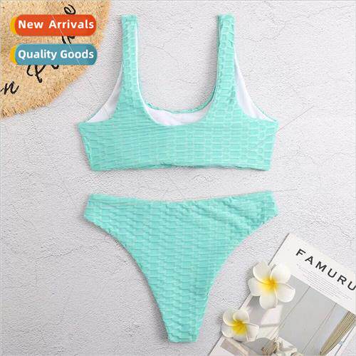 2022 New Swimsu Women Europe Solid Color Bikini Sexy Swimsu
