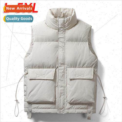 duck down vest men winter solid color collar down vest jacke