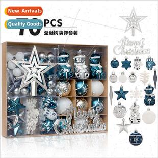 decorations silver Painted whe ball blue Christmas