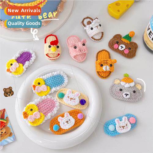 Cartoon bear hair clips cute wool knted small animal hairpin