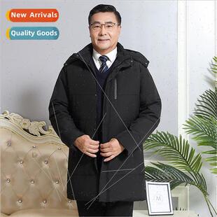 aged elderly father Winter down middle installed clothing