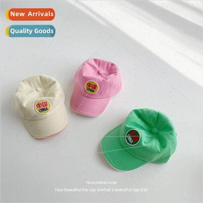 Embroidery labeled children baseball cap soft top casual ver