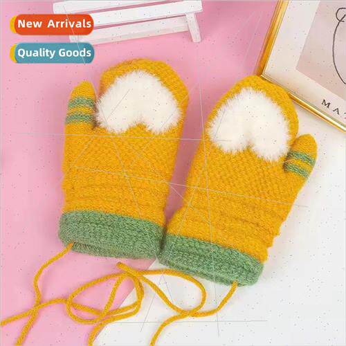 Children gloves double layer padded thickened small children