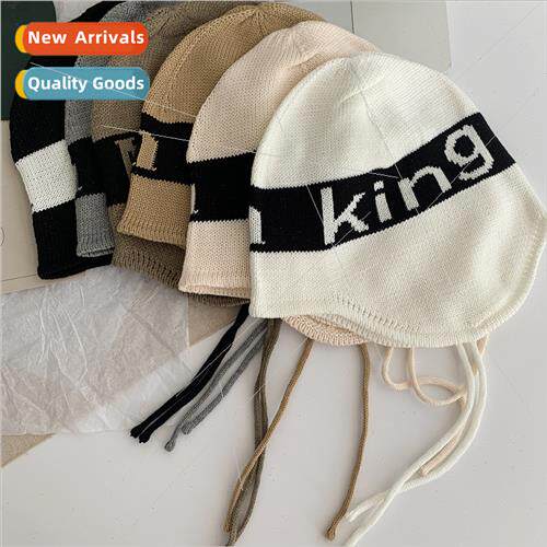 Korea ins blogger tie wool cap female niche personaly ear pr