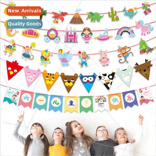 New June 1 Children Day flag triangle flag decoration shoppi