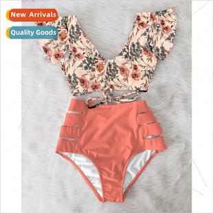Bikini Spl High New Waisted Sexy Ruffle Europe i2023 Swimsu