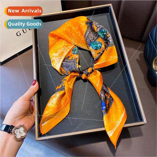 lk Mulberry lk Scarf Autumn   fashion orange silk scarf neck