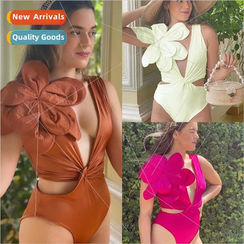Solid color one-piece swimsu women 2023 new heavy embossed f
