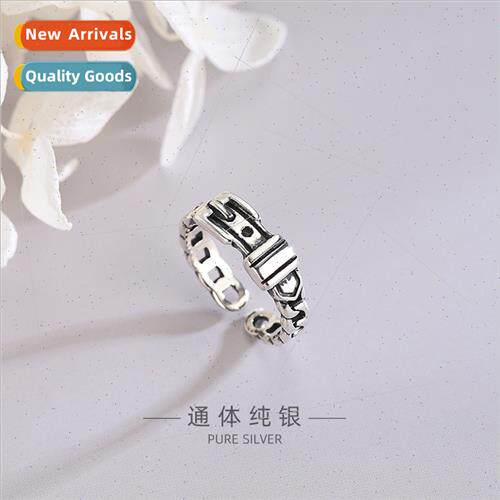 s925 lver Korea Belt Buckle Chain Ring Vintage Thai lver Old