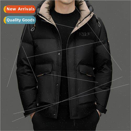 Thickened down warm down jacket male short 2023 winter new b