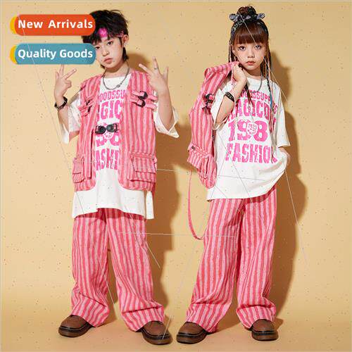 Childrens set dance tide clothing hip-hop vest su permance c